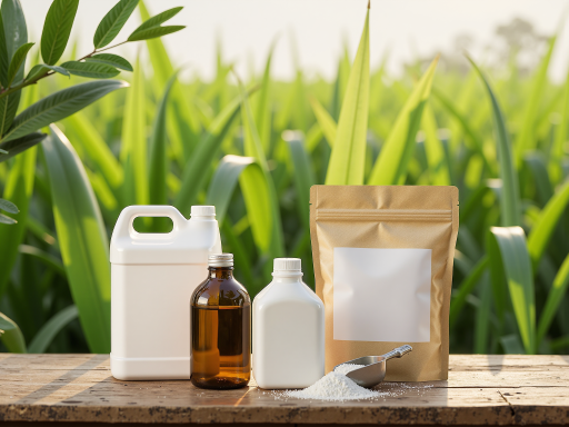 非洲农业技术团队在田间工作,穿着防护服检查作物生长情况,绿色农田背景