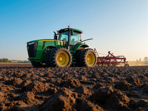 坦桑尼亚水稻田,农民在田间查看作物,现代化农业设备在旁作业